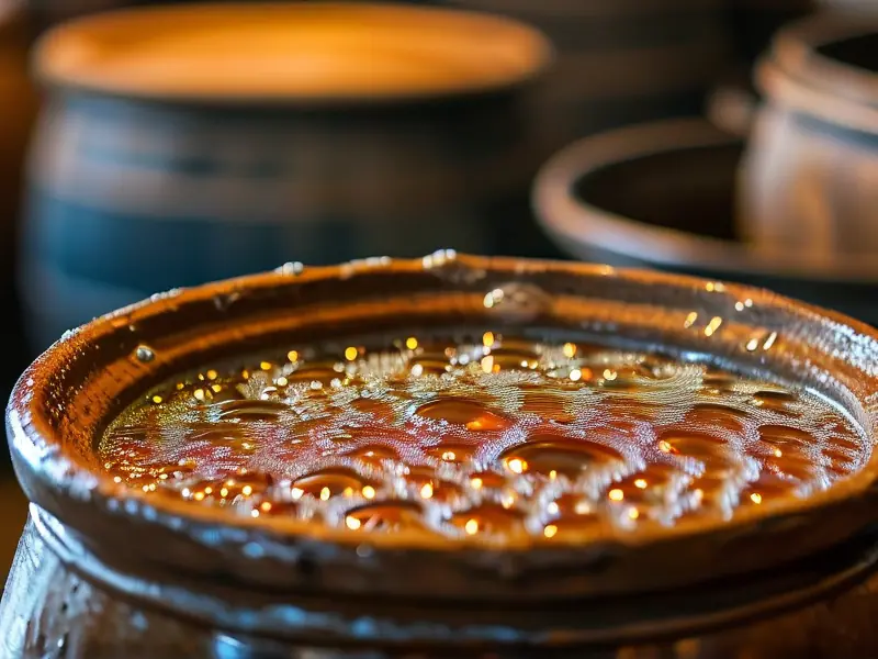 传统工艺高粱酒发酵过程实拍