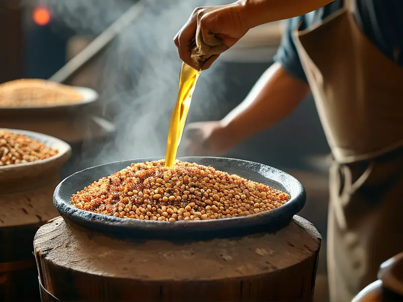 高粱烧酒传统酿造过程展示