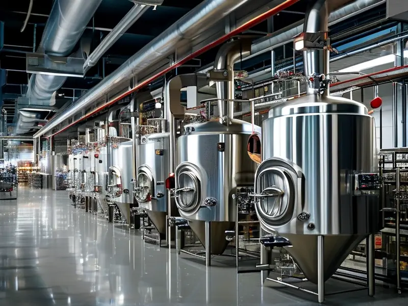 现代化工厂酿酒设备全景图