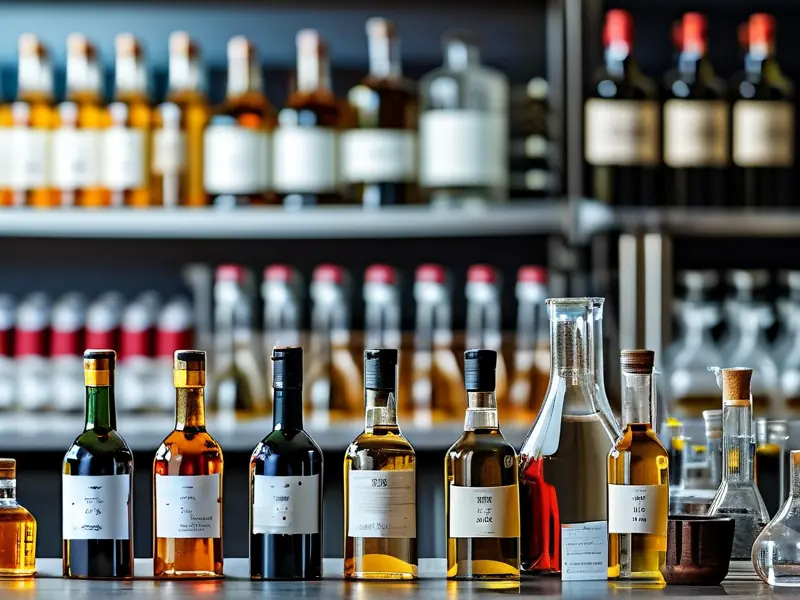 专业酿酒师进行白酒勾兑操作现场