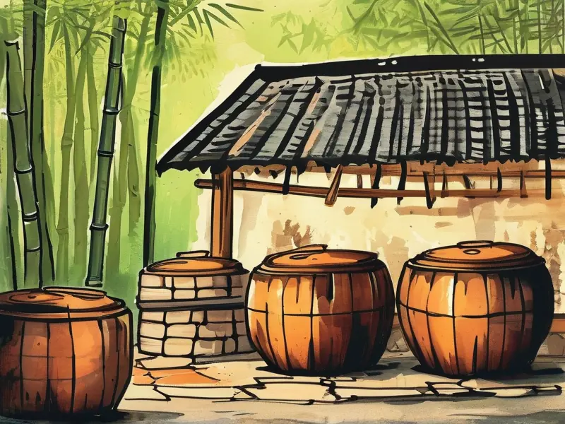古代传统酿酒工艺实景还原图