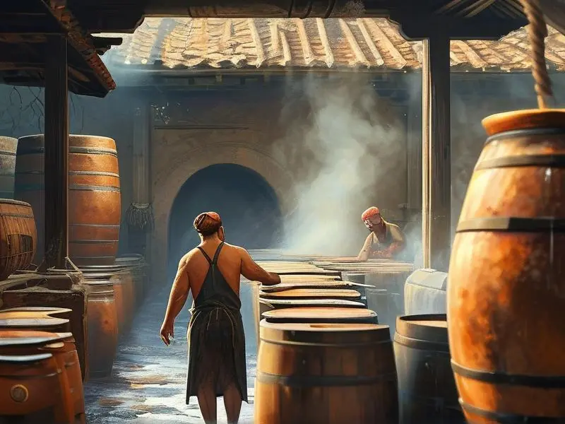 传统固态酿酒法实际操作场景展示