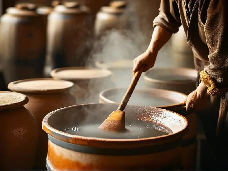 传统固态法白酒酿造现场实拍图