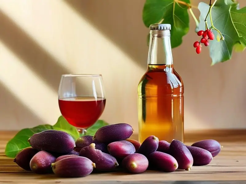 新鲜拐枣与拐枣酒成品展示