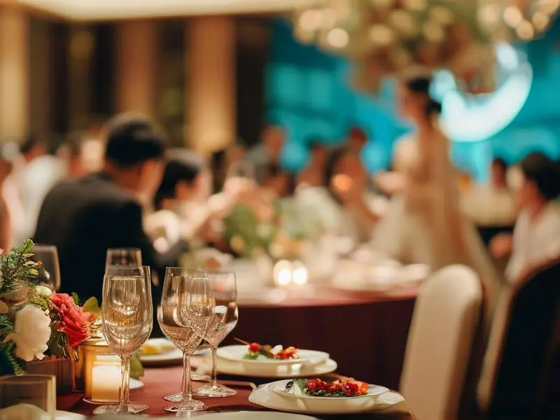 广州婚宴现场布置与新人敬酒场景