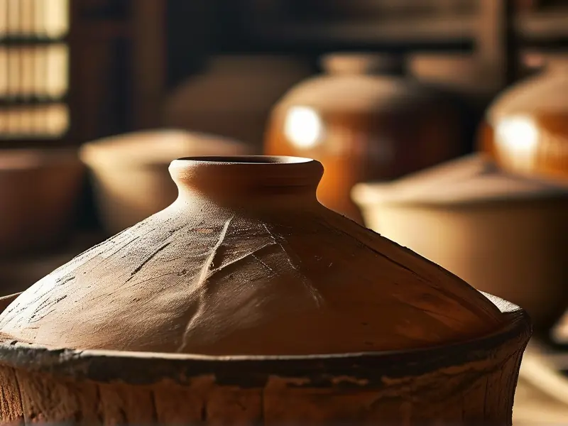 传统陶坛装古法原浆酒实物展示