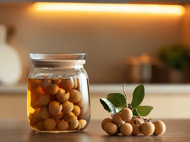 新鲜桂圆与自制桂圆酒对比展示