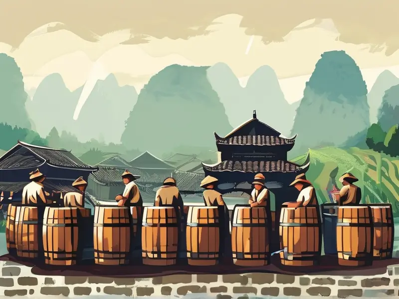 贵州省酿酒庄传统酿酒工艺展示