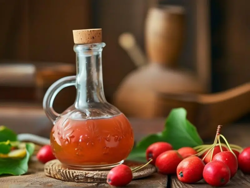 自制海棠果酒原料与成品展示