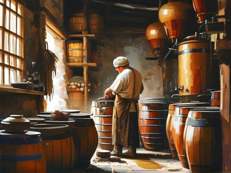 憨酒匠自酿坊传统手工酿酒场景