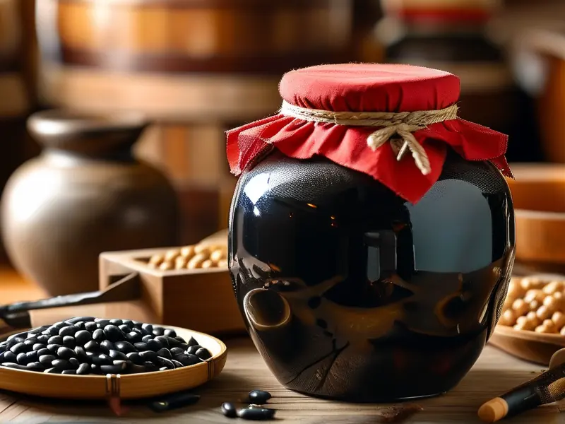 传统工艺制作的黑豆酒发酵过程
