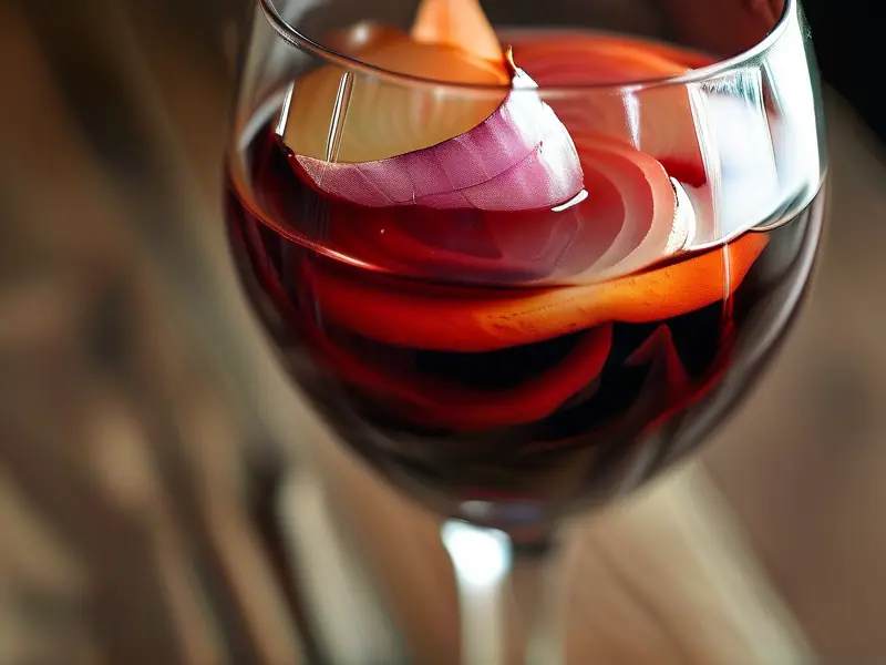 红酒泡洋葱饮品特写