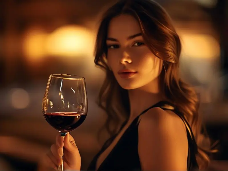 正确持握红酒杯的示范图