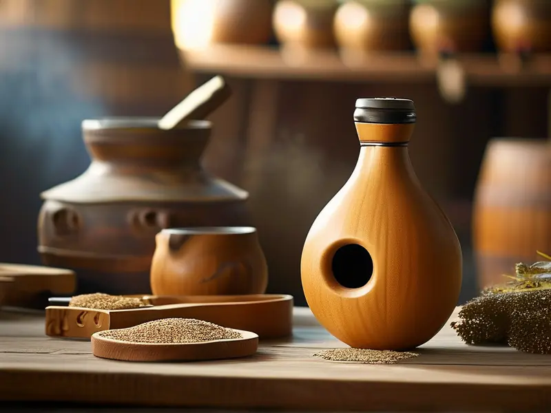 手工制作的葫芦酒容器与酿酒工具