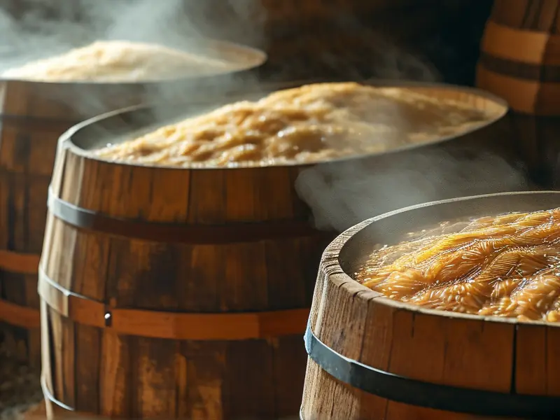 传统黄酒酿造工艺实拍图