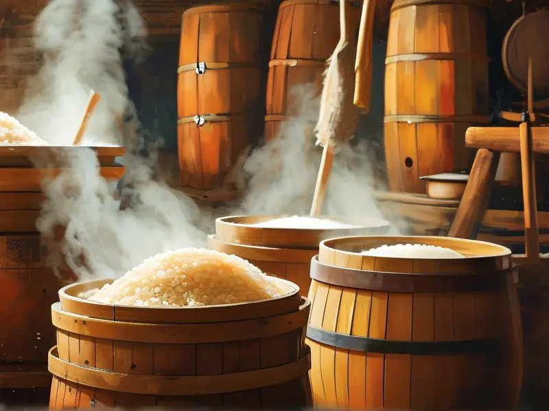 传统黄酒酿造过程实拍：蒸米工序现场