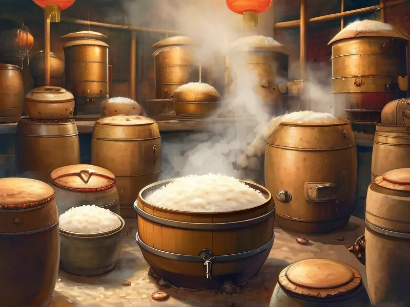 传统黄酒酿造过程中的糯米蒸煮环节