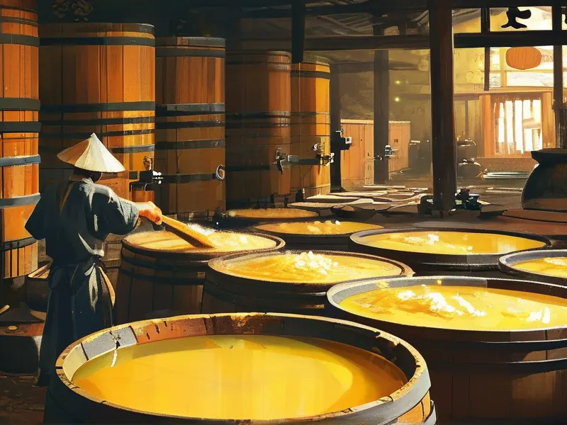 传统黄酒酿造过程展示