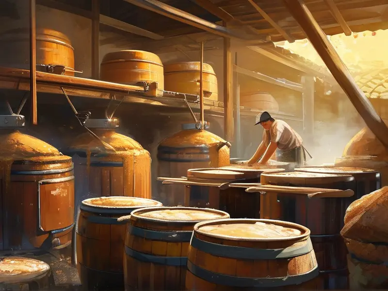 传统黄酒酿造工艺现场展示