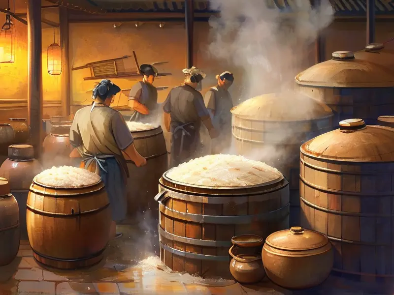 传统黄酒酿造过程-蒸煮糯米阶段