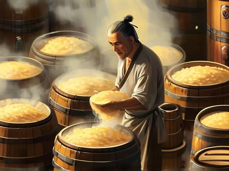 传统工艺黄酒制作过程实拍图