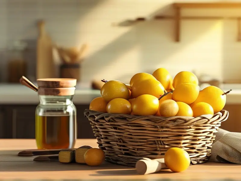 新鲜黄皮果与酿酒工具准备制作黄皮酒