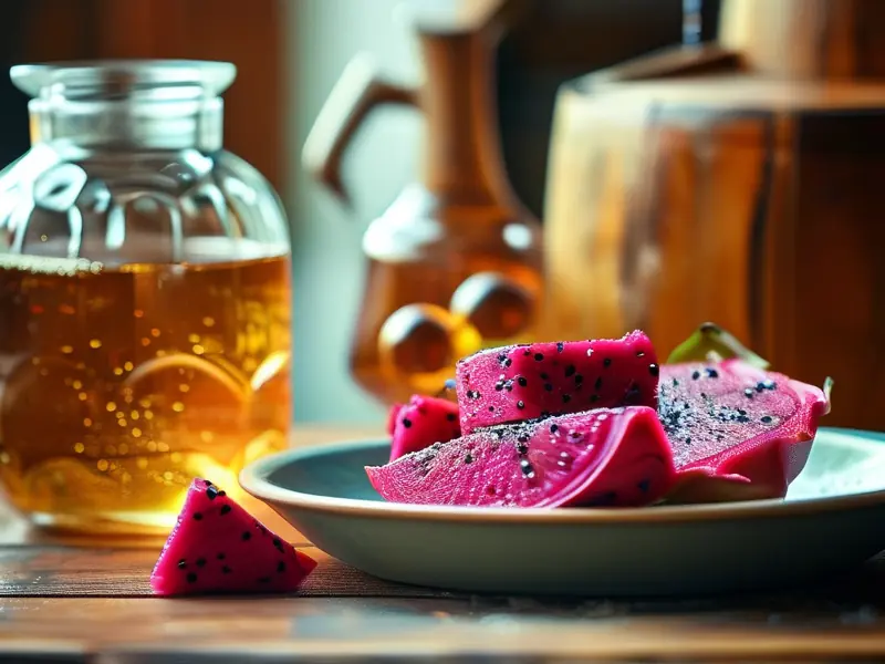 家庭自制火龙果酒原料与容器准备过程