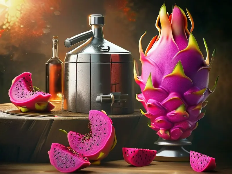 火龙果酒酿制原料与器具展示