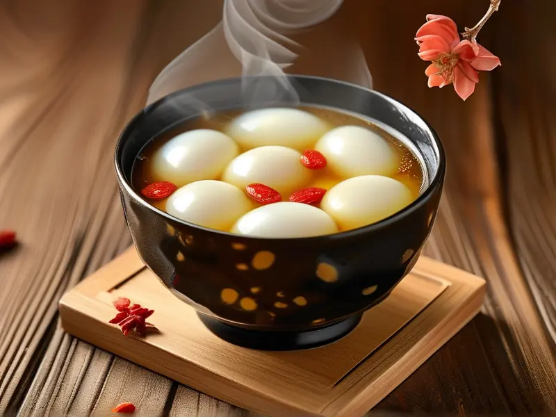 家常鸡蛋糯米甜酒成品展示