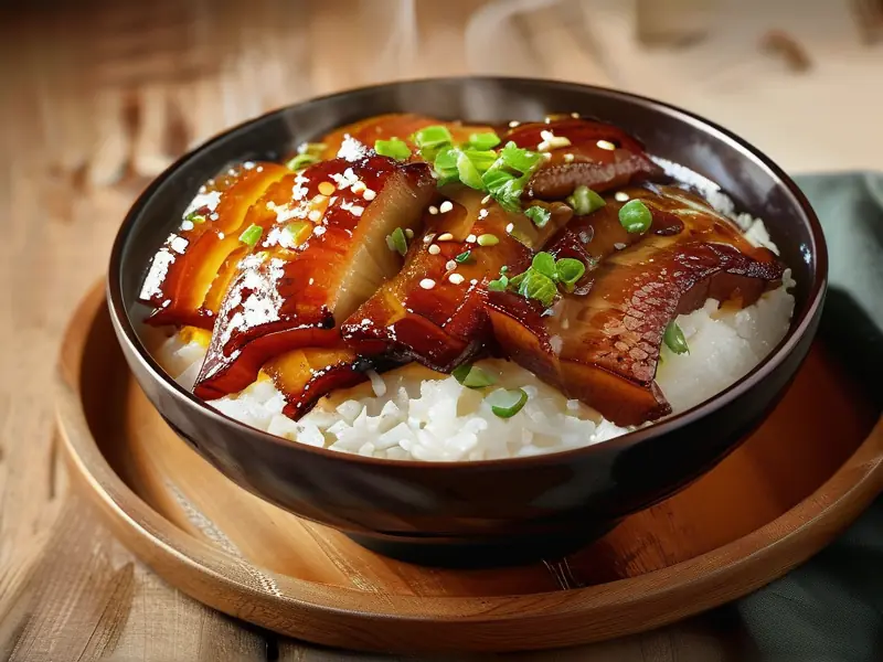 四川特色夹沙肉酒米饭成品展示