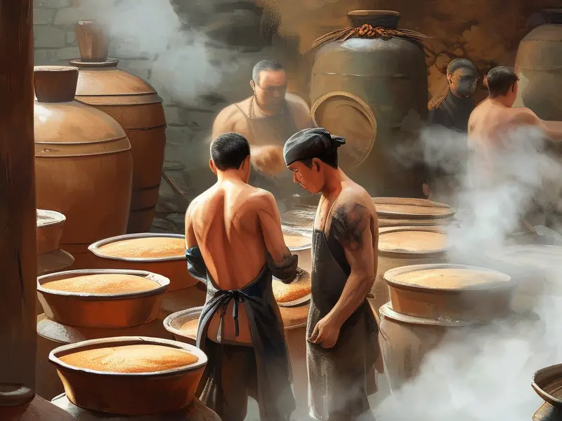 传统酱香白酒酿造工艺现场