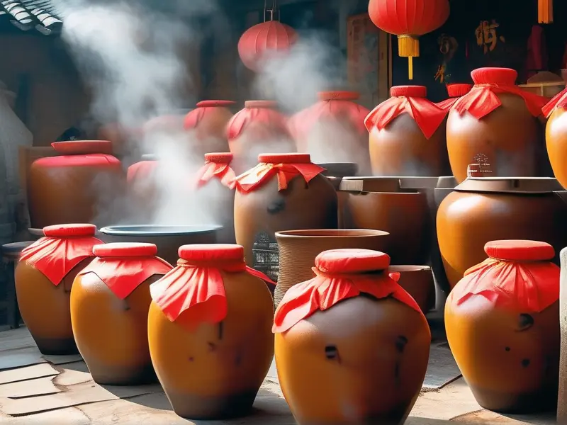 传统酱香酒发酵车间实景图