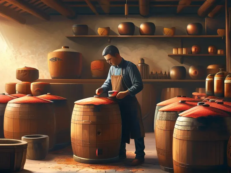 酿酒师勾兑酱香酒的场景