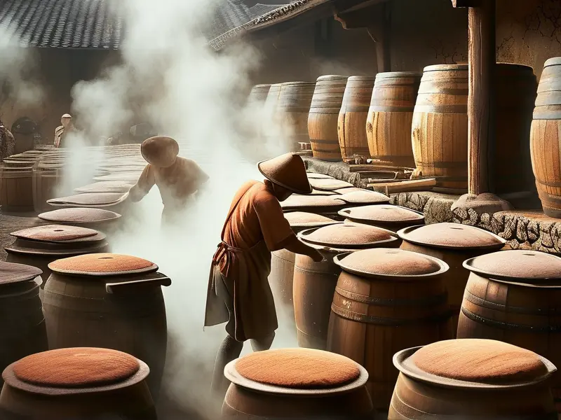 传统酱香型白酒酿造工艺现场