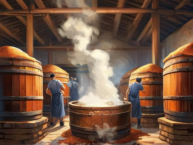 传统酱香型酒酿造过程实拍