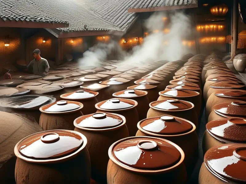 传统酱香型酒酿造过程