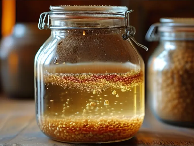 酵母酿酒发酵过程特写