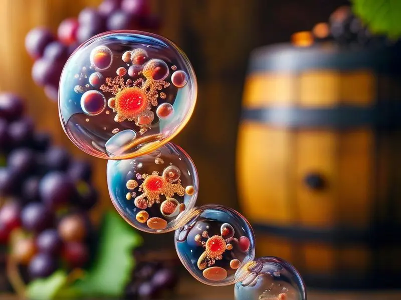 葡萄酒发酵过程中酵母菌微观活动示意图