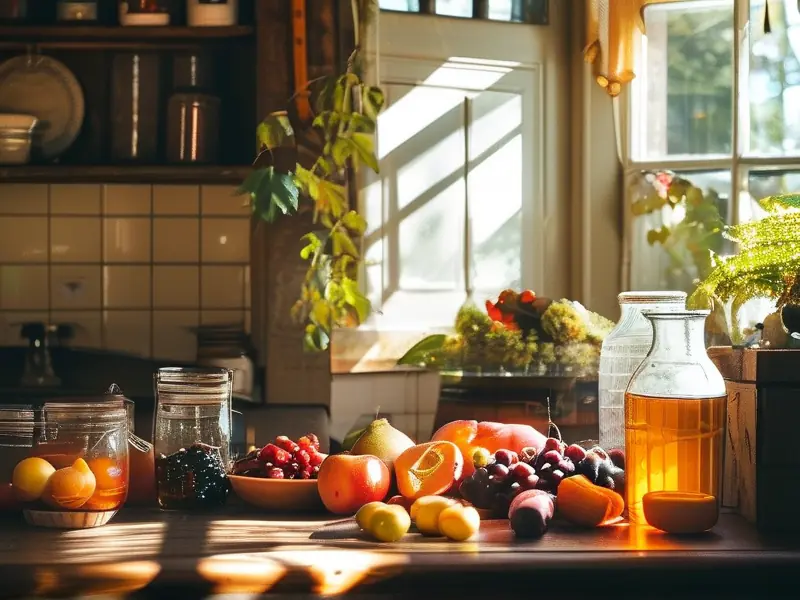 家庭自制果酒制作场景