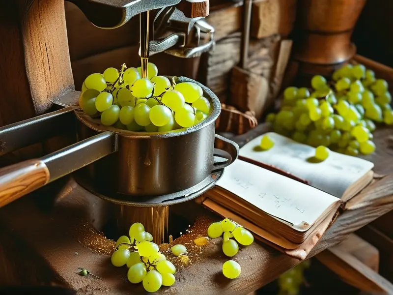 葡萄压榨与发酵过程记录