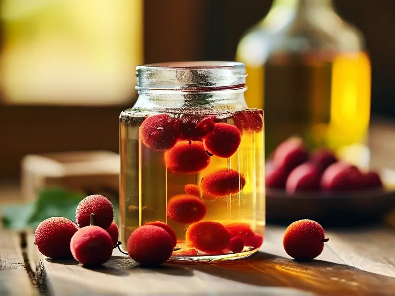 金樱子与白酒在玻璃罐中浸泡的详细过程图
