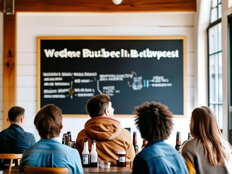 精酿啤酒学习班学员实践课场景