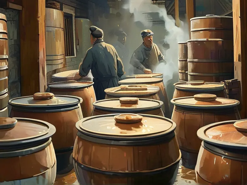 景芝酒传统酿造工艺现场