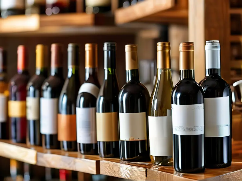 专业酒窖内恒温恒湿储藏各类酒品的实景展示