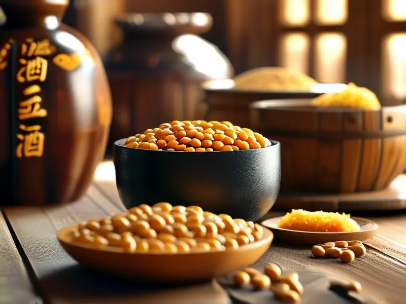 酒豆制作原料和成品展示