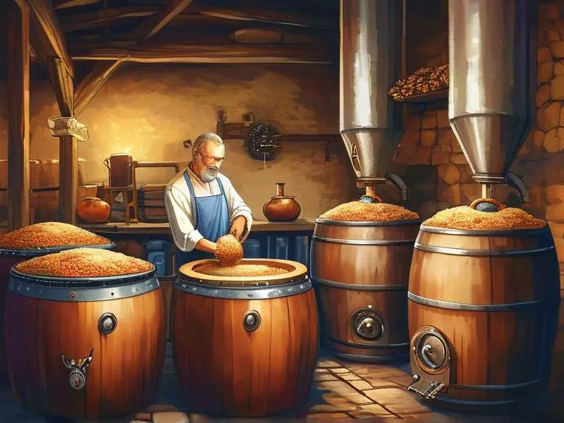 酒固态法酿造传统工艺展示
