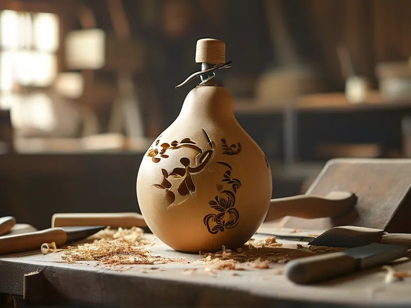 传统工艺制作酒葫芦的过程