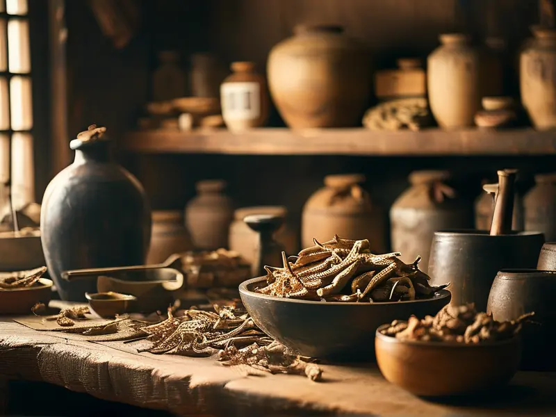 传统药师炮制酒牛膝的过程