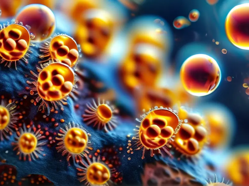 酒曲微生物显微观察图展示发酵过程