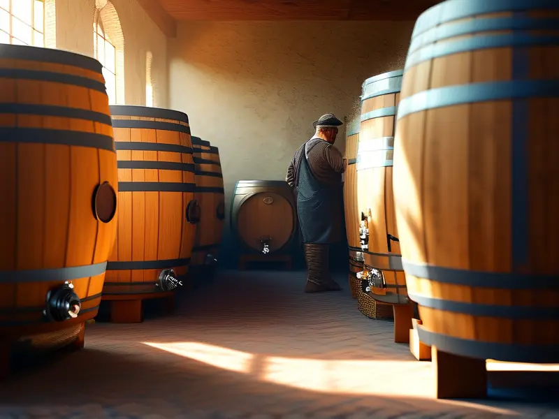 传统酿酒师检查酒醅发酵过程